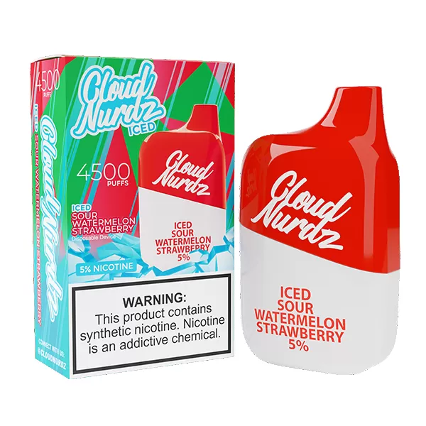 Cloud Nurdz Disposable | 4500 Puffs | 12ml *** - Watermelon Berry - 50mg - Image 2