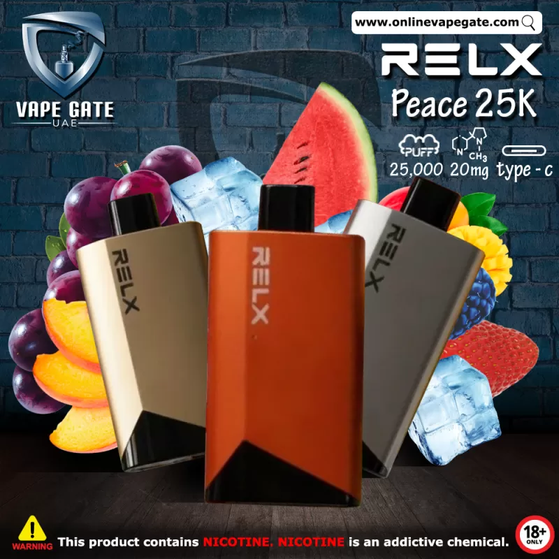 Relx Peace 25K Rechargeable Disposable Vape (25,000 Puffs) - Lush Tobacco / 20 mg