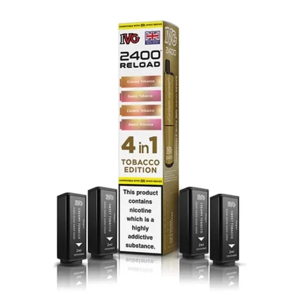 I VG 2400 Reload 4 in 1 Prefilled Replacement Pods - Nicotine Strength#20mg (Salt)~Flavour#Summer Edition>Fruit N Mint Edition>Pomegranate Edition>Red Edition>Lime Edition>Purple Edition>Spe