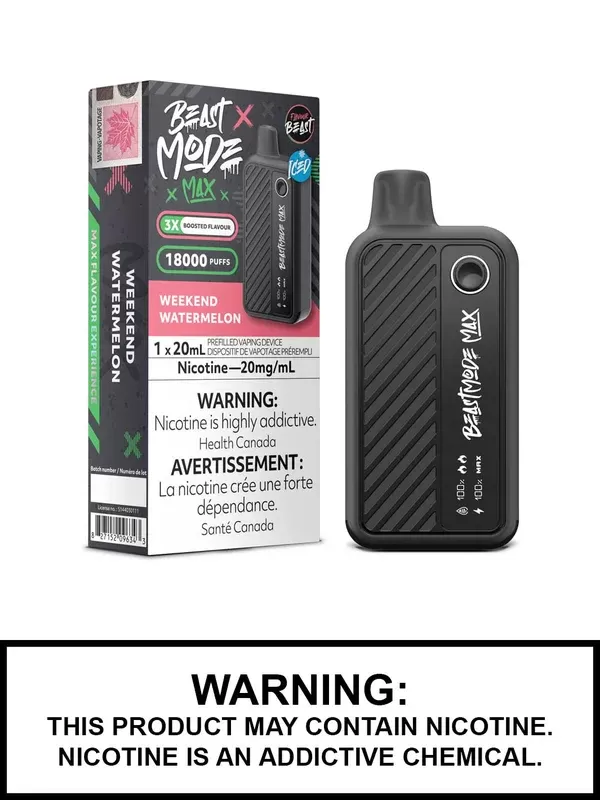 Weekend Watermelon Iced Flavour Beast Beast Mode Max Disposable Vape