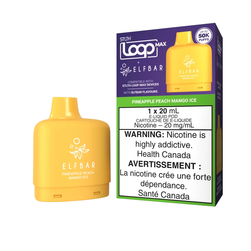 STLTH LOOP MAX X ELFBAR Pod Pack - Pineapple Peach Mango Ice - 20 mg/mL (wholeseller) - Excise ON, 20 mg/mL - ON (771D3C)