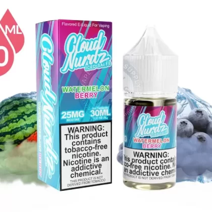 Watermelon Berry Iced by Cloud Nurdz Salts 30ml