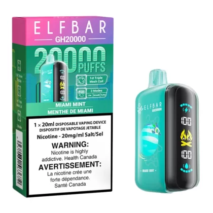Elf Bar GH20K Disposable Vape Device - Miami Mint 20ml - 20mg/ml