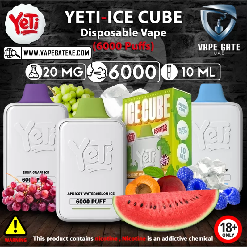 Yeti - Ice Cube Disposable Vape (6000 Puffs) - 20 mg / Blueberry Peach Ice