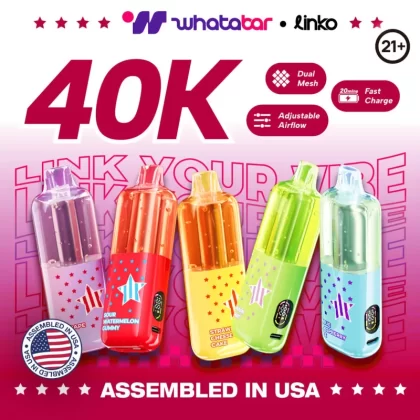 Assembled in USA | whatabar linko 40K Puffs Disposable Device