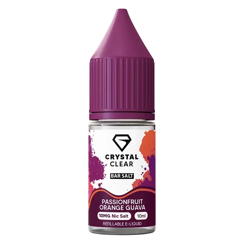 Crystal Clear Passionfruit Orange Guava Nic Salt Vape juice 10ml