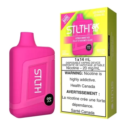 STLTH 8K Pro Disposable Vape Device – Citrus Burst Ice - Nicotine Strength#20mg/ml