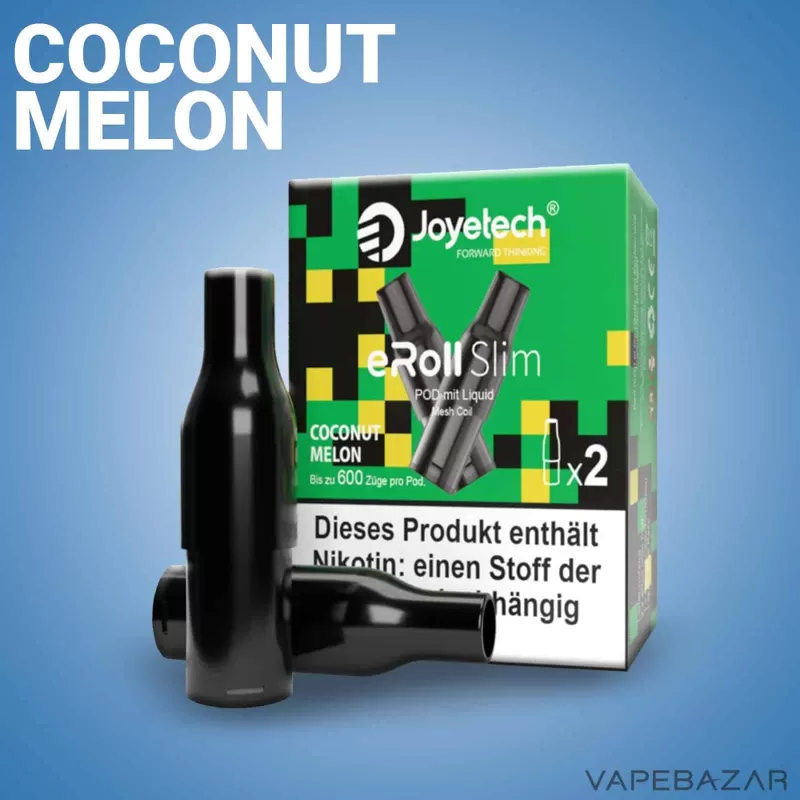 Joyetech eRoll Slim Prefilled Pod – Coconut Melon (2er Pack) - Joyetech / 20mg/ml / 2ml / ca. 600 / Aromen / Propylenglykol / Nikotin / Glycerin / Nein / Kokosnuss / Melone - Image 2