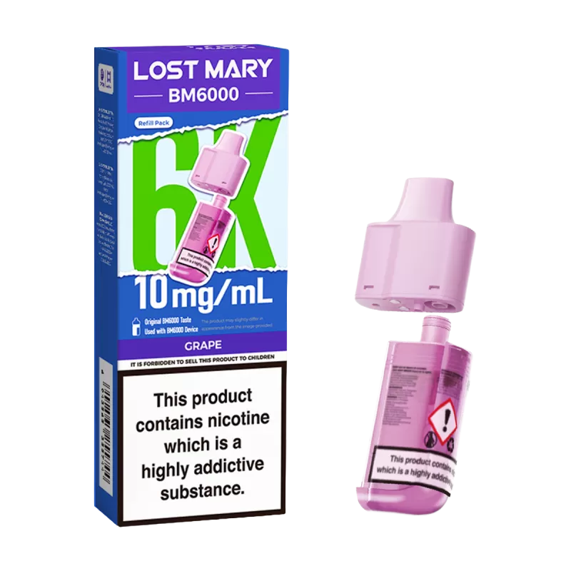 Grape Lost Mary BM6000 Refill Pack - Ecigwizard - Image 2