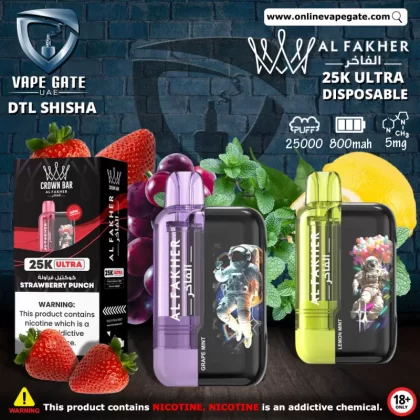 Al Fakher - 25K Ultra Disposable Vape (25,000 Puffs) - Lemon Mint / 5 mg