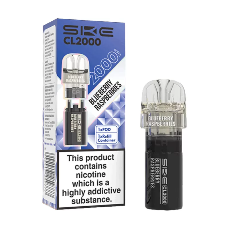 SKE Crystal CL2000 Prefilled Pods - Blueberry Raspberry - Image 3