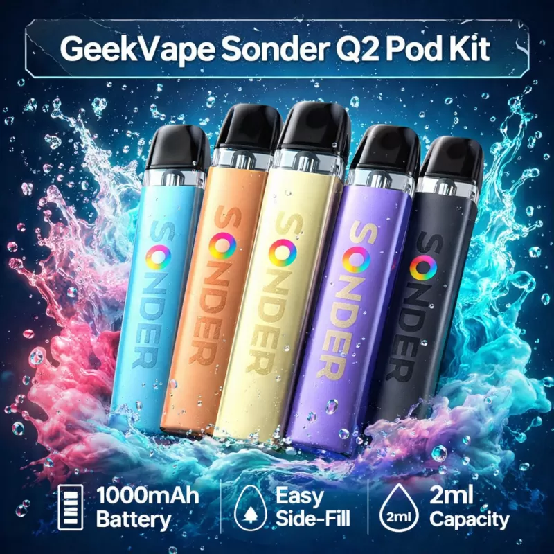 GeekVape Sonder Q2 Pod Kit - Rocket Silver - Vapeciga