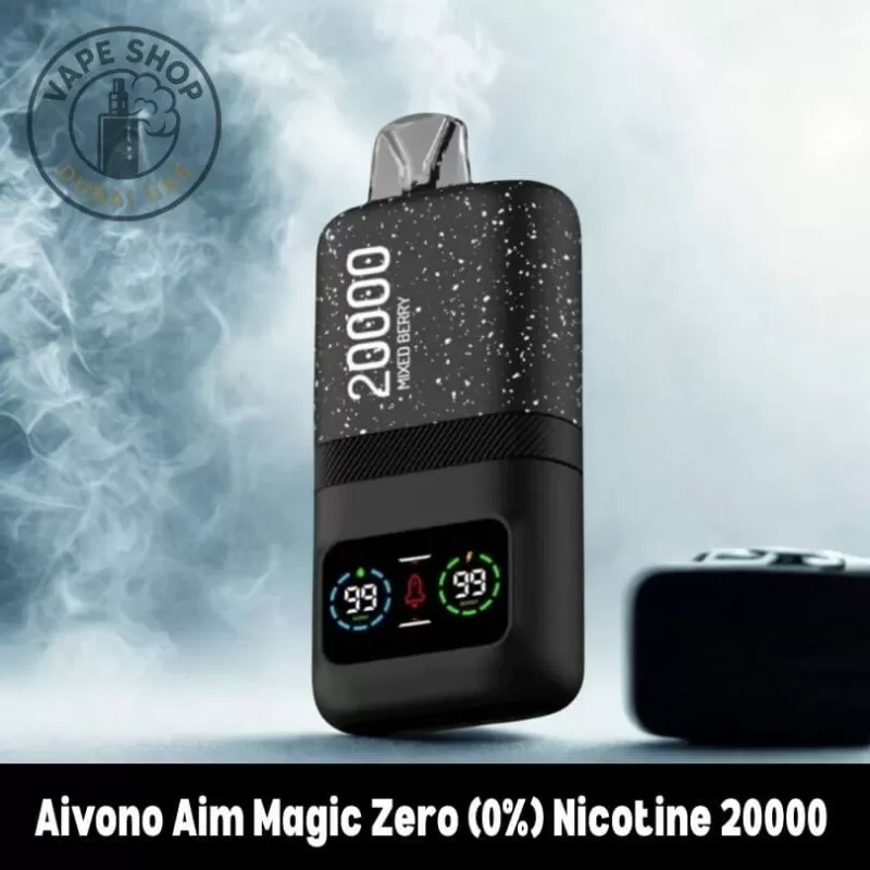 Aivono Aim Magic Zero (0%) Nicotine 20000 Puffs Disposable Vape - Vape Product, BOX OF 10 PCS; Blueberry Ice, Cool Mint