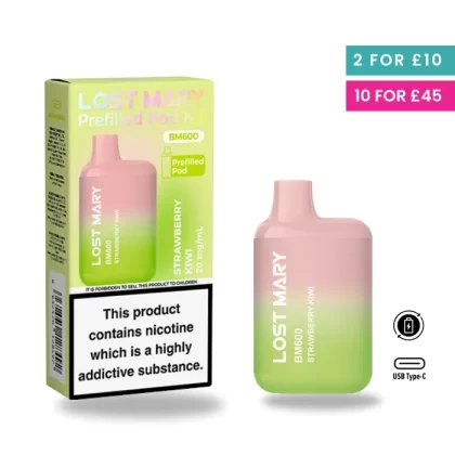 Strawberry Kiwi – Lost Mary BM600 Pre-Filled Pod Kit