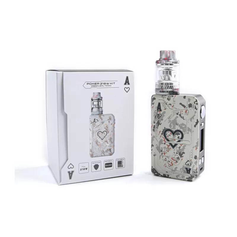 Teslacigs Poker 218 Kit with Resin 2ml Tank - White - Image 2