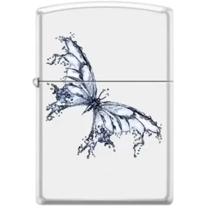 Zippo Lighter – Butterfly White Matte