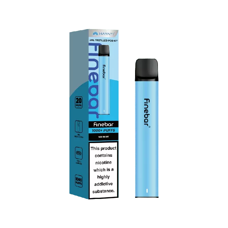 Hayati Finebar 1000 Puffs Prefilled Pod Kit Mr Blue