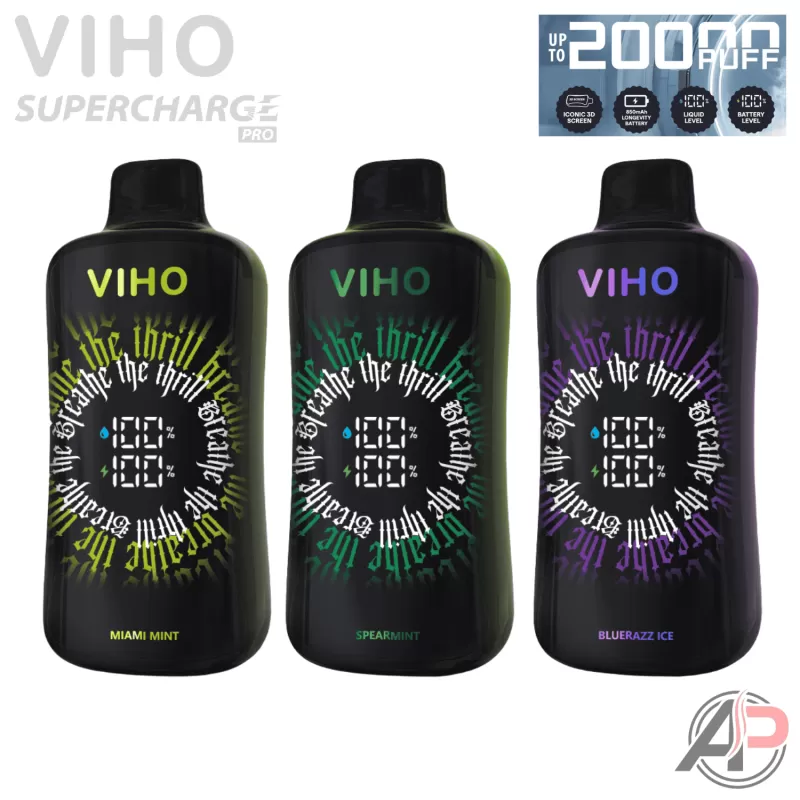 Viho Supercharge Pro 20000 Puffs Disposable Vape Device - Berry Lollilove, Blue Rancher