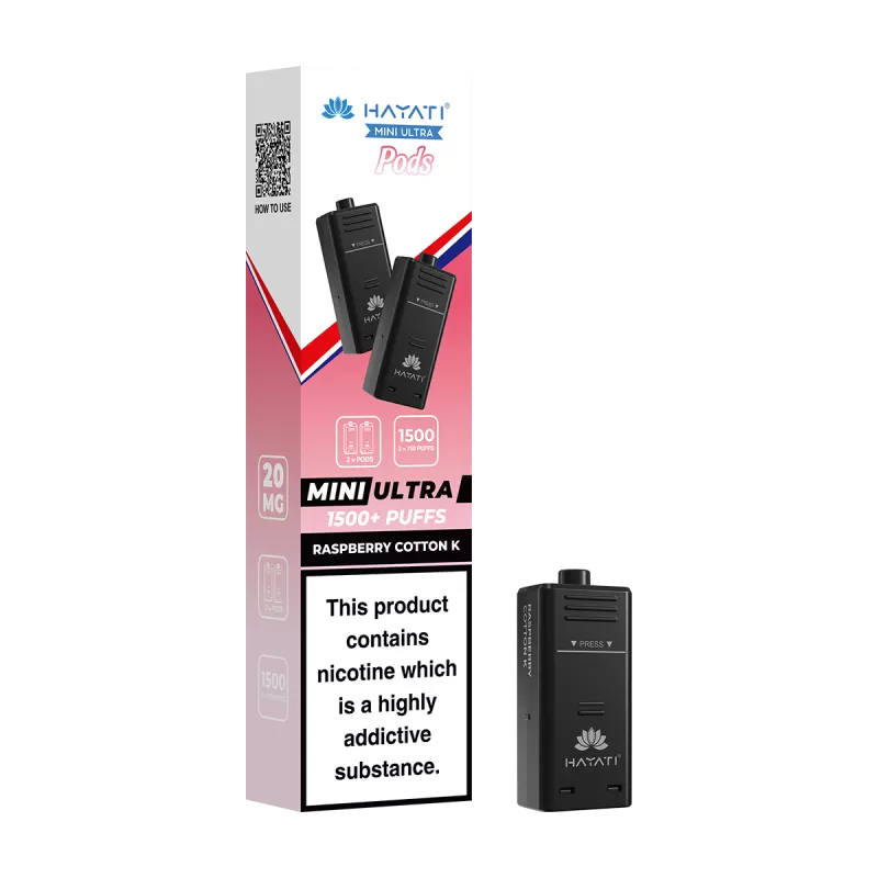 Raspberry Cotton K Hayati Mini Ultra Refill Pack - 20mg - Vape Product (4C33FA)