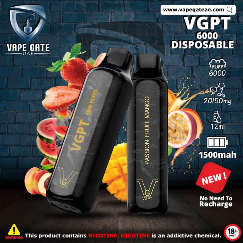 VGPT DISPOSABLE VAPE (6000 Puffs) - 20 mg / Passionfruit Mango - Image 2