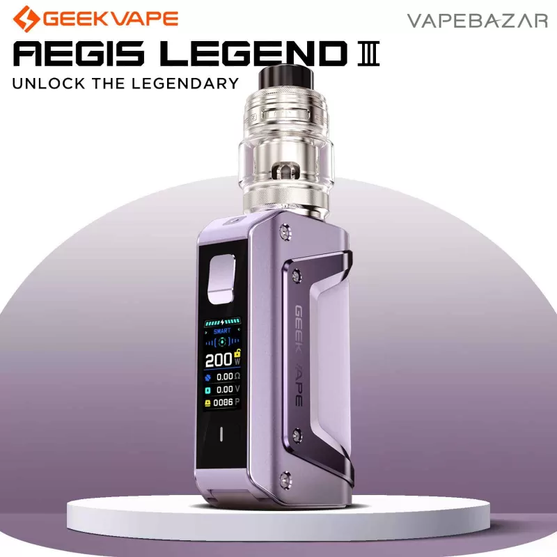 GeekVape Aegis Legend 3 Kit – Purple - Pod Kit / Geek Vape / 5 - 200 Watt / 5.5ml / USB-C / max. 12 Volt