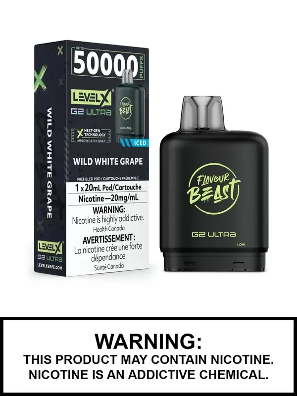 Wild White Grape Iced Flavour Beast Level X Ultra Pods