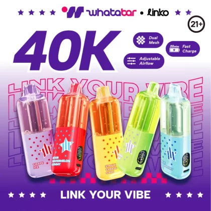 whatabar linko 40K Puff Disposable Device - 40,000 Puffs - Strawberry Banana