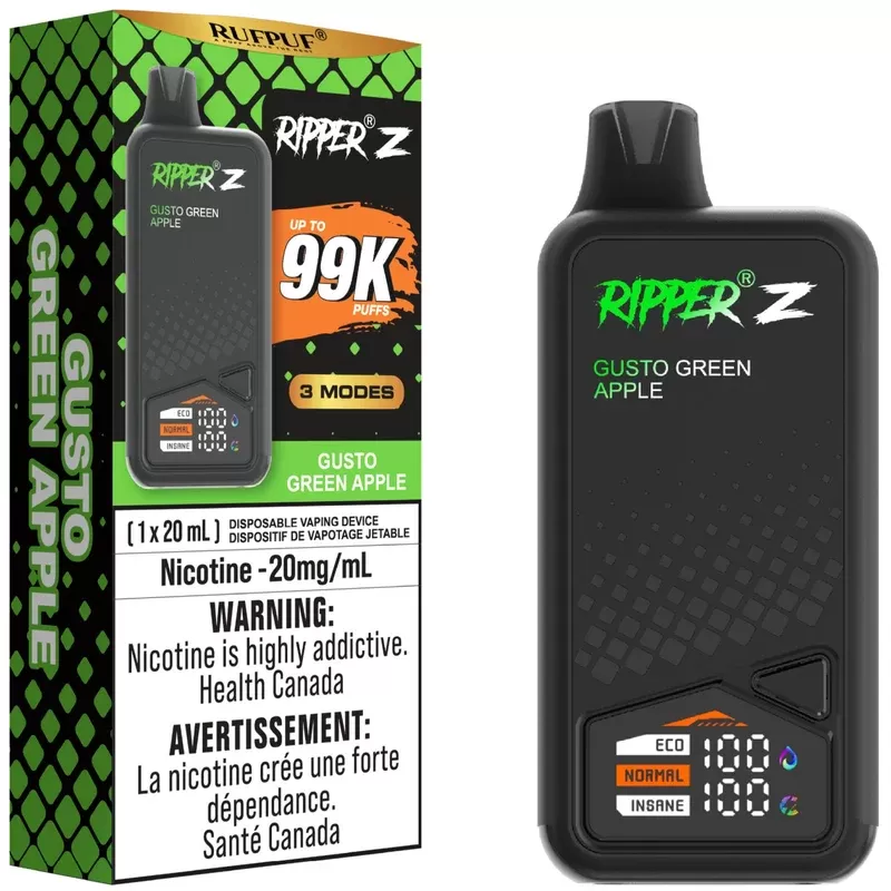 RUFPUF RIPPER Z 99K Disposable Vape – Gusto Green Apple