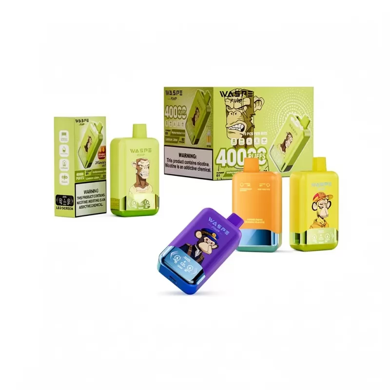 WASPE FIHP 40000 Puffs 40K Double Flavor Disposable Vape - Random Flavors(fast Delivery), Watermelon Ice & Lemon Lime; 2-nicotine, 5-nicotine