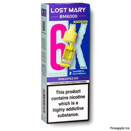 Pineapple Ice BM6000 Refill Pods by Lost Mary - 0 mg/mL, 10 mg/mL