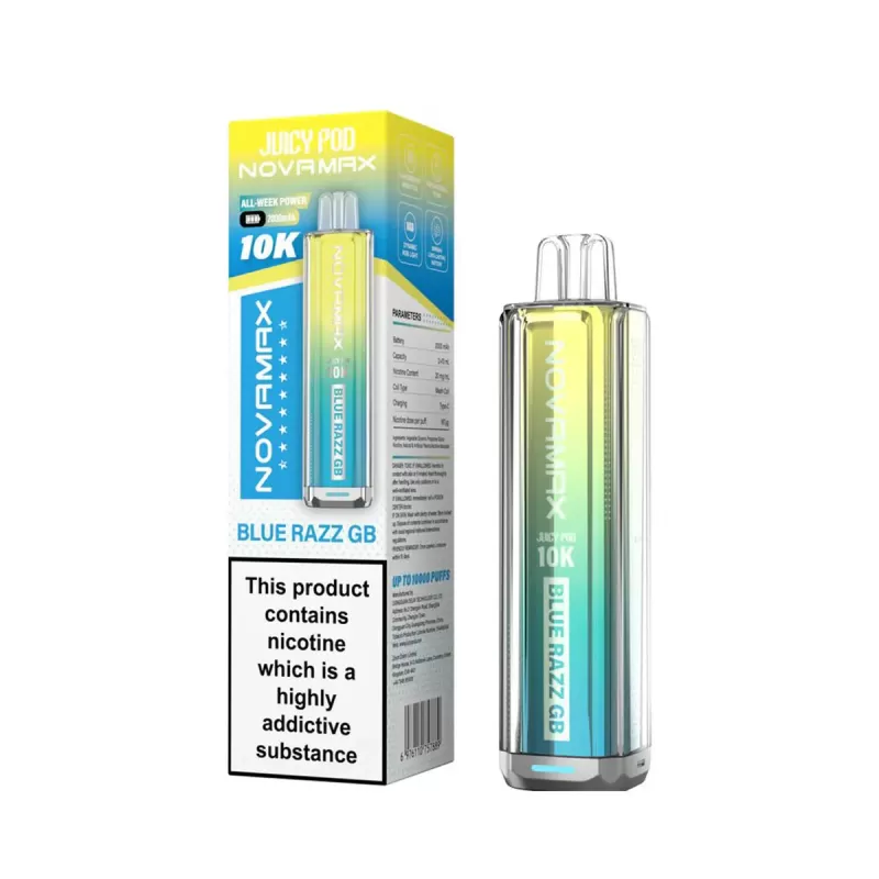 Juicy Pod Novamax 10K Prefilled Pod Kit - Blue Razz GB