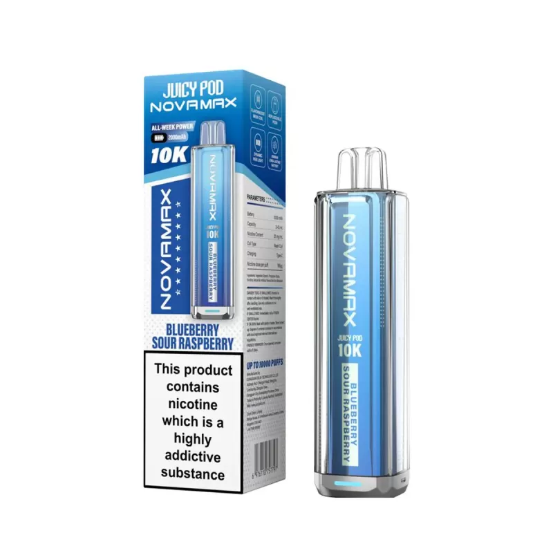 Juicy Pod Novamax 10K Prefilled Pod Kit - Blue Razz GB - Image 3