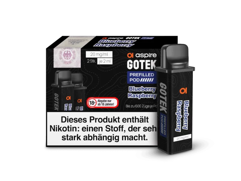 Aspire Gotek x Prefilled Pod – Blueberry Raspberry (2er Pack) - Aspire GoTek X / Propylenglykol / Aromastoffe / Glycerin / Nikotinsalz / Cooling Agent
