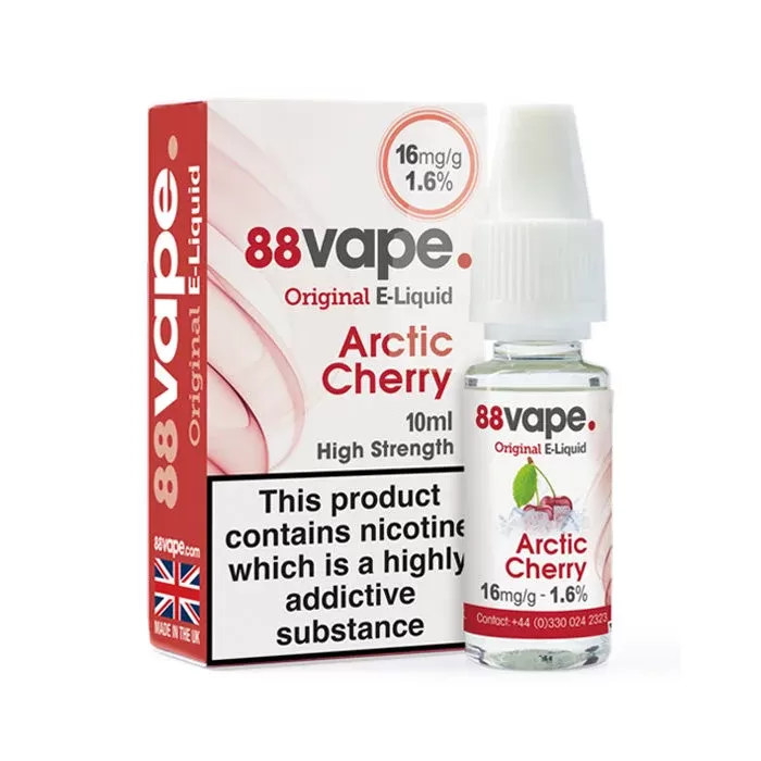 88Vape Arctic Cherry 10ml E-Liquid - 11 mg – Medium Strength, 16 mg – High Strength