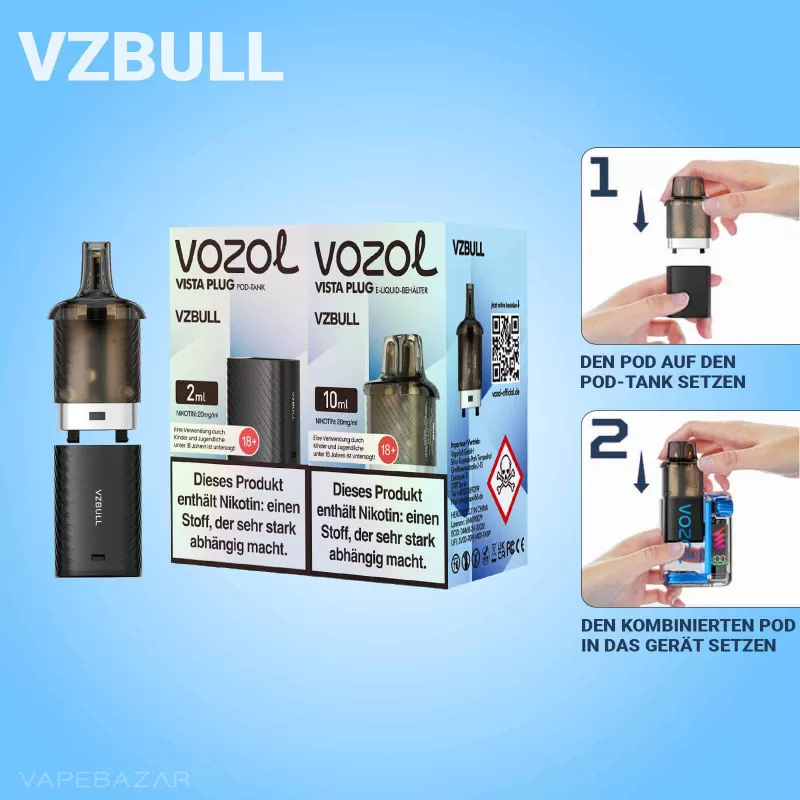 Vozol Vista Plug – VZBULL Prefilled Pod - Vapebazar - Image 2