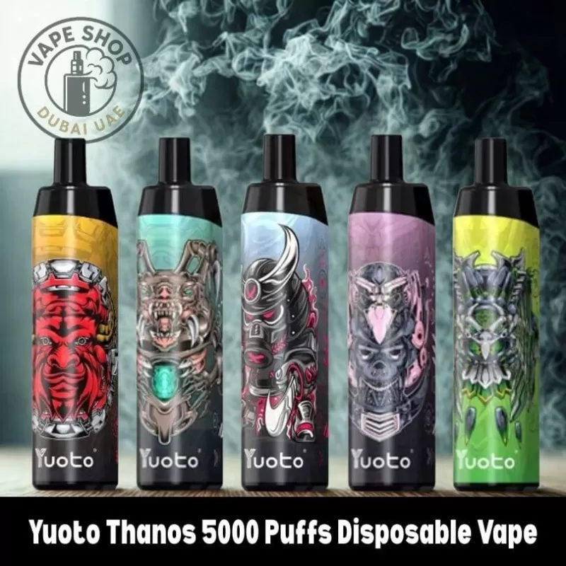Yuoto Thanos 5000 Puffs Disposable Vape - Vape Product, BOX OF 10 PCS; Blueberry Ice, Coke Ice