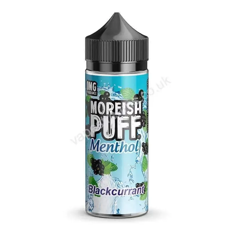 Moreish Puff Menthol Breezy Blackcurrant E-Liquid Shortfill - Vapestreams Co