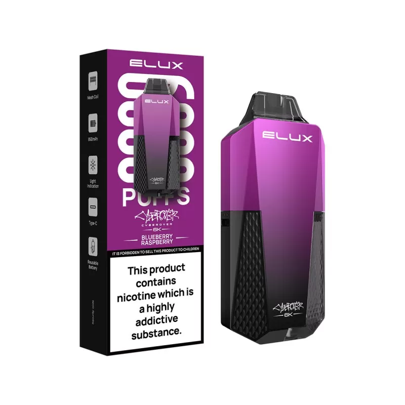 Elux Cyberover 6K Pod Kit - 10 Pack - Strawberry Watermelon Bubblegum - Image 3