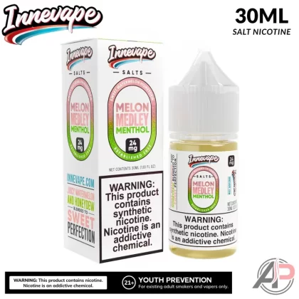 Innevape Melon Medley Menthol Salt Nicotine 30mL - Salt Nicotine 24mg – 30ml, Salt Nicotine 50mg – 30ml