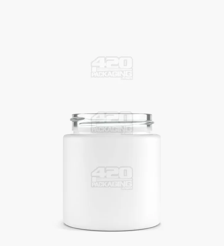 Straight Sided Matte White Glass Jars | 50mm – 3oz – 150 Count
