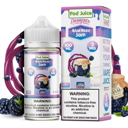 Blue Razz Jam 100ml – Pod Juice E-Liquids - Vape Product, Vape Product