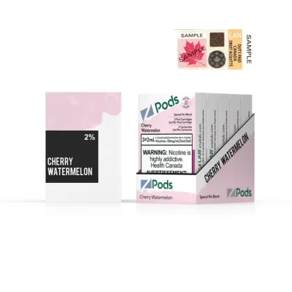 Z pods STLTH Compatible – Cherry Watermelon - Nicotine#Supreme Nic Blend 2% with 50MG Throat Hit