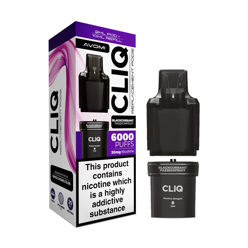 Blackcurrant Passionfruit Avomi Cliq 6000 Refill Pack - Ecigwizard