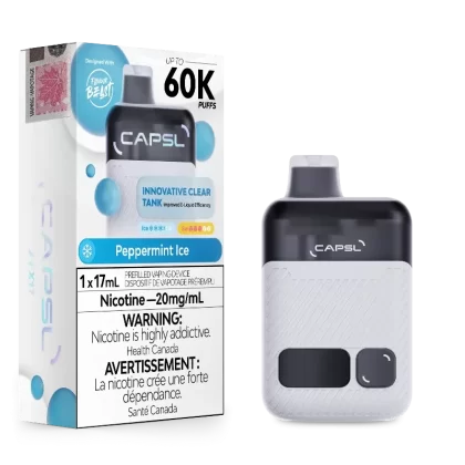 CAPSL 60k Peppermint Ice Disposable Vape by Flavour Beast - Vape Product, 20MG (ONT-TAX)