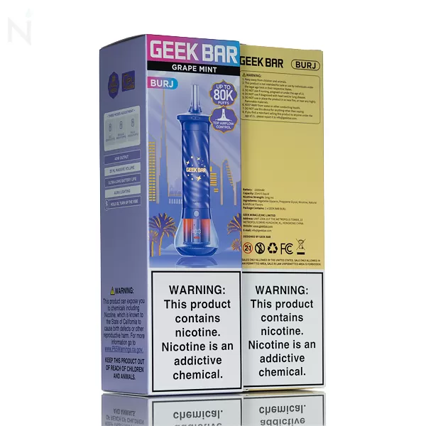 Geek Bar Burj 80K 80,000 puff Shisha Disposable Vape - 25mL - Blue Razz - Image 3