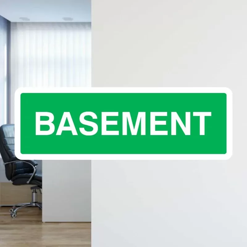 Basement Floor Identification Sign