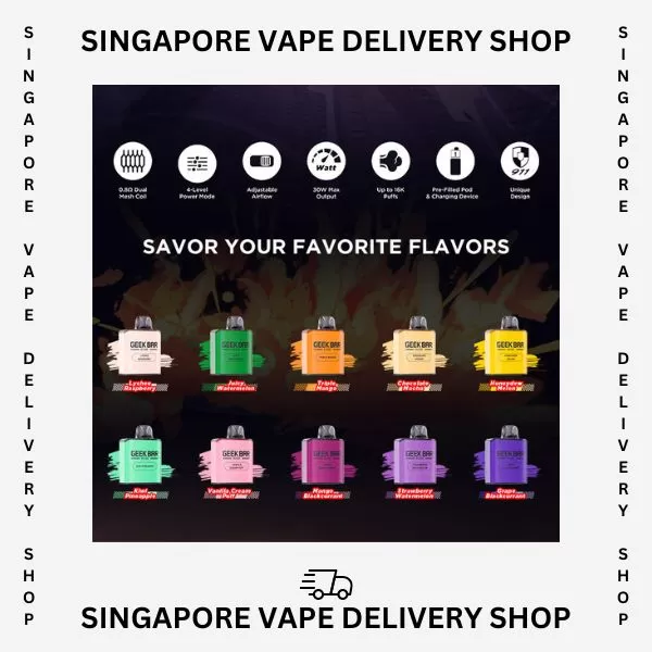 Geekbar 911 GT 16000 Puffs - Starter Kit (Device + Cartridge) / Lychee Raspberry - Image 2