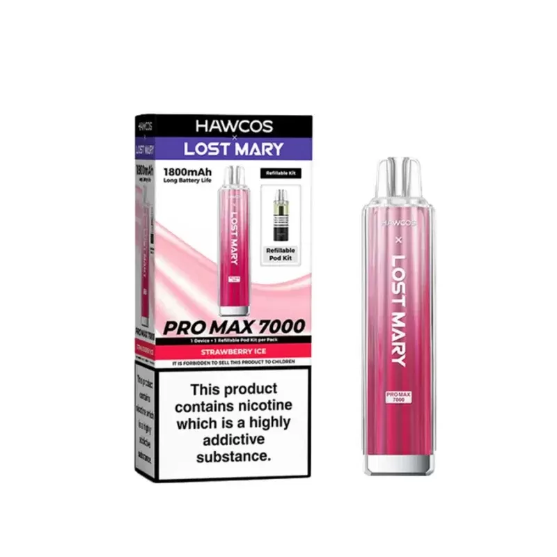 Hawcos x Lost Mary Pro Max 7000 Prefilled Pod Kit Strawberry Ice - Nicotine Strength#20mg
