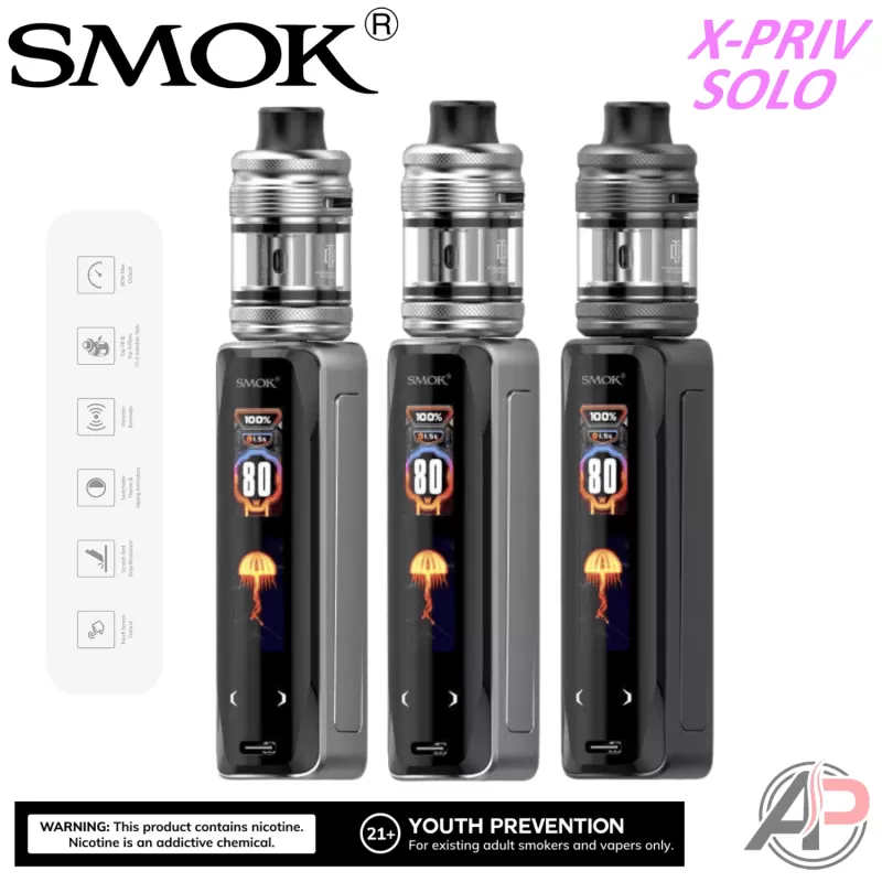 Smok X-Priv Solo 80W Mod System Starter Kit Device - Black Shell, Pale Blue