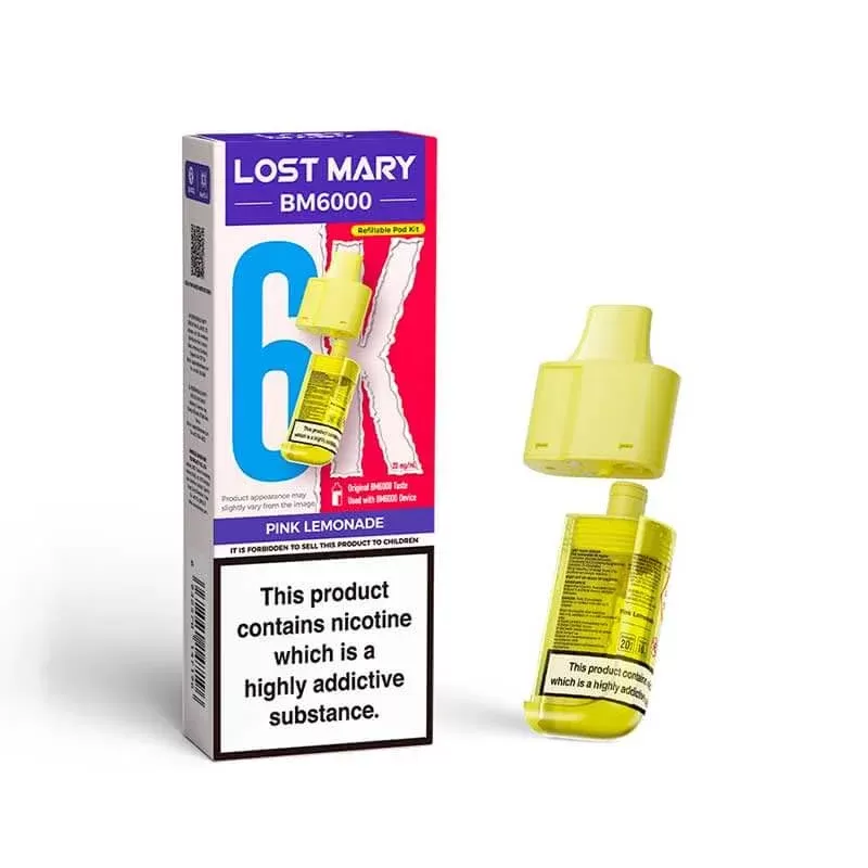 Lost Mary BM6000 Pink Lemonade Prefilled Vape Pods – 20mg